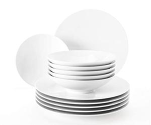 Seltmann Weiden 001.737479 Fashion Service de table 12 pièces en porcelaine dure Blanc