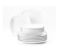Seltmann Weiden Service de table carré Lido 12 pièces Blanc
