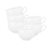 Seltmann Weiden Amina Lot de 6 tasses à café au lait Blanc 350 ml Tasses à cappuccino avec motif en relief discret Passe au lave-vaisselle et au micro-ondes Porcelaine Blanc