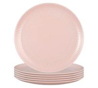 Seltmann Weiden Amina Rosé - Lot de 6 assiettes plates rondes de 28 cm avec motif en relief discret - Passe au lave-vaisselle et au micro-ondes - Porcelaine - Rose