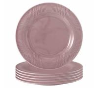 Seltmann Weiden Beat Color Glaze Lot de 6 assiettes plates, rondes, Ø 27,7 cm, avec relief rainuré, en porcelaine, vieux rose