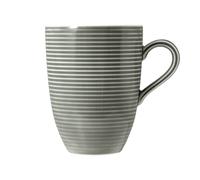 Seltmann Weiden Beat Perlgrau Becher mit Henkel, mit Relief, Henkelbecher, Kaffeebecher, Tasse, Porzellan, Grau, 350 ml, 001.753844