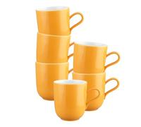 Seltmann Weiden Liberty Pure Colors Mango Orange Lot de 6 tasses à café colorées, vaisselle mixte, passent au lave-vaisselle et au micro-ondes, porcelaine, 400 ml