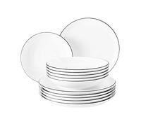 Seltmann Weiden Lido Black Line Service de table rond 12 pièces