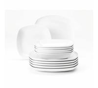 Seltmann Weiden Service de table carré Lido 12 pièces Blanc