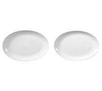 Seltmann Weiden Rondo_Liane Lot de 2 assiettes ovales 31 x 21 + 28 x 19 cm Blanc