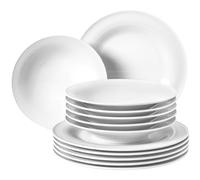SELTMANN WEIDEN Service de table 12 pièces BT - Beat - Forme : Rond avec relief rainuré - Style moderne - Blanc