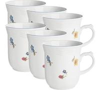 Seltmann Weiden SONATE Mug Lot de 6 serviettes Motif fleurs porcelaine