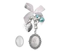 seluluory Broche pour bouquet de mariée, photo et bouquet de mariée, porte-charme, porte-photo ovale
