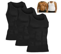 Selure Débardeur gainant 2.0 pour entraînement - Compression du ventre - Débardeur sans manches pour homme - Pour un corps tonique, 3 pièces - D, L