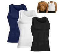 Selure Débardeur gainant 2.0 pour entraînement - Compression du ventre - Débardeur sans manches pour homme - Pour un corps tonique, 3 pièces - C, 3XL