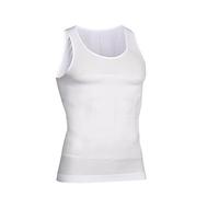 Selure Débardeur gainant 2.0 pour entraînement - Compression du ventre - Débardeur sans manches pour homme - Pour un corps tonique, blanc, 3XL