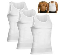 Selure Débardeur gainant 2.0 pour entraînement - Compression du ventre - Débardeur sans manches pour homme - Pour un corps tonique, 3 pièces - B, L