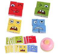 Selutiya Puzzle 3D Face Changing, cube d'histoire avec Snatch Bell, puzzle en bois d'expression, pour 1 à 4 personnes à jouer à Same Time, 3, 4, 5, 6, 7