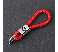 SELUVI Auto Porte-Clés pour Mazda MX-5 2015-2023, Porte-Clés avec Logo Porte-CléS de Voiture en Cuir avec Anneau en D Anti-Perte Petits pour Homme Femme Voiture Accessoires,Red