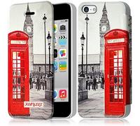 Seluxion - Coque Housse Etui à rabat latéral et porte-carte pour Apple iPhone 5C avec motif KJ03B + Film de Protection