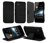 Seluxion - Coque Housse Etui avec Rabat Latéral Fonction Support pour Wiko Cink Slim Couleur Noir