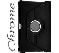 Seluxion - Housse Coque Etui Anneau Style Chrome pour Samsung Galaxy Tab 2 10.1 P5100 / P5110 avec Rotation 360 Degrés Couleur Noir