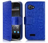 Seluxion - Housse Coque Etui Portefeuille Fonction Support Couleur Bleu pour Wiko Cink Slim/Slim 2