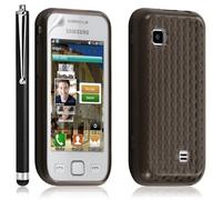Seluxion - Housse étui Coque Gel Diamant pour Samsung Wave 575 S5750 Couleur Noir + Stylet Luxe