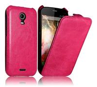 Seluxion - Housse Etui Coque Rigide à Clapet pour Wiko Darkmoon Couleur Rose Fushia + Film de Protection