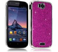 Seluxion - Housse Etui Coque Rigide pour Wiko Cink Peax Style Paillette Couleur Rose Fushia
