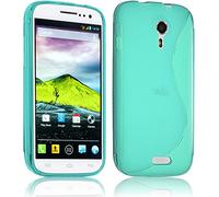 Seluxion - Housse Etui Coque S-Line Couleur Bleu Translucide pour Wiko Cink Five + Film de Protection