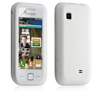 Seluxion - Housse étui Coque Silicone pour Samsung Wave 575 S5750 Couleur Blanc translucide