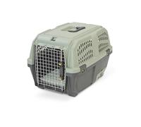 SELVADEGO | Transport pour chats avec litière intégrée - Boîte de voyage avec ouverture supérieure, porte en métal et tiroir amovible - robuste et hygiénique, pour voiture et train et avion, 60 x 37 x