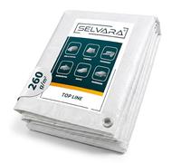 Selvara Bache de Protection Exterieur 260g/m² Impermeable 1,5 x 6m Blanc