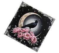 SELVFZ 2. Tapis de divination portable 3 tailles en tissu polaire Motif lune et corbeau Accessoire rituel compact