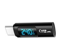 SELVFZ Adaptateur de type C 240 W - Testeur de puissance - Affichage LED - Mâle vers femelle - Adaptateur d'extension pour téléphone, ordinateur portable, tablette - Haute puissance