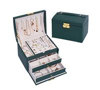 SELVFZ Boîte de rangement à bijoux à 3 étages avec serrure - Boîte à bijoux de voyage portable pour femme - Boîte à bijoux de voyage pour femme