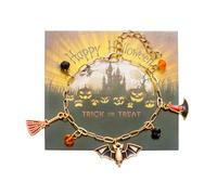 SELVFZ Bracelet à breloques en alliage avec pendentif sur le thème de l'Halloween, bijou de poignet adapté aux femmes et aux hommes, accessoire tendance, bijou chauve-souris, taille unique, Comme