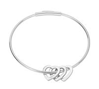 SELVFZ Breloque pour la fête des mères, cadeau d'anniversaire, de Noël, bracelets à breloques en acier inoxydable avec cœur pour filles, couples, femmes, meilleure fille, mère cœur