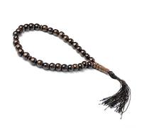 SELVFZ Chapelet de prière Tasbiha en bois de 8 mm avec 33 perles de prière, cadeau d'anniversaire, bijoux religieux pour homme et femme