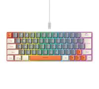 SELVFZ Clavier de jeu mécanique filaire rétroéclairé à DEL portable, 63 touches, clavier mécanique remplaçable à chaud amélioré pour le bureau de jeu, clavier USB