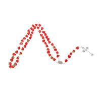 SELVFZ Collier avec pendentif en forme de rose catholique - Chapelet - Bijoux religieux faits à la main - Collier en perles d'argile