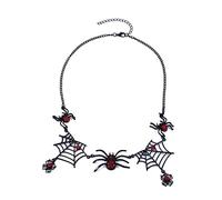 SELVFZ Collier avec pendentif en toile antique pour Halloween, bijoux d'Halloween pour couple, collier de vampire pour enfants, filles et femmes