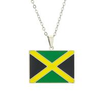 SELVFZ Collier tendance avec pendentif carte de pays pour homme et femme - Drapeau de la Jamaïque - Chaîne clavicule - Culture pour un usage quotidien - Drapeau de la Jamaïque, taille unique, Comme