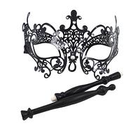 SELVFZ Demi-visage pour femme - Demi-visage - Avec bâton de maintien - Fête d'Halloween - Demi-visage