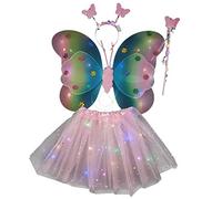 SELVFZ Dreamlike Fairy Princess Baguette papillon Aile Tutu Bandeau Fête Anniversaire Halloween Cosplay Baguette pour enfants Baguette d'ange Cristal