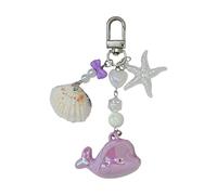 SELVFZ Élégant pendentif en forme de baleine en forme de cœur polyvalent à utiliser comme breloque de sac ou support fabriqué à partir de matériaux en alliage sûr, violet, Hanging rope