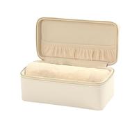 SELVFZ Élégante boîte à bijoux à 2 couches avec boîte de rangement verrouillable en cuir synthétique pour boucles d'oreilles, bagues, bracelets, organiseurs de bijoux
