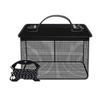 SELVFZ Filet de pêche portable en maille - Cage de rangement flottante pour poissons vivants - Seau facile à utiliser