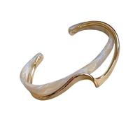 SELVFZ Forme géométrique unique - Coquillage blanc et métal coudé - Accessoire de mode pour les créateurs de tendances