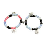 SELVFZ Lot de 2 bracelets d'amitié avec araignées d'Halloween en forme de cœur pour un usage quotidien