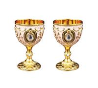 SELVFZ Lot de 2 verres à vin en métal 30 ml - Décoration vintage médiévale - Pour la maison