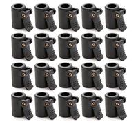SELVFZ Lot de 20 connecteurs de poteaux de tente, accessoires légers pour tente de camping en plein air, noir, 20 pièces