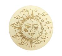 SELVFZ Ornements métaphysiques Pendule de divination en bois pour soleil lune énergie sculptée Pendule de divination en bois Sun Moon Energy Carve